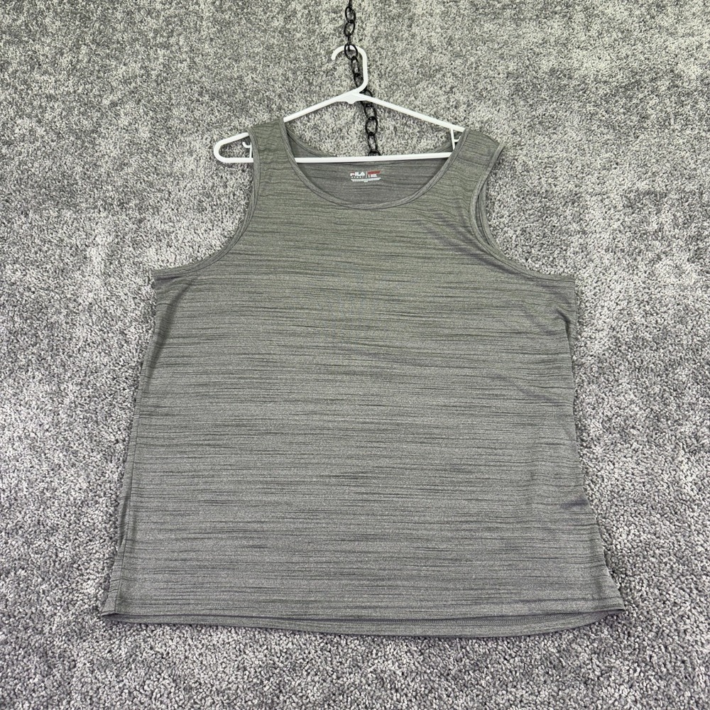 FILA Tank Top Mens Large Gray Lightweight Jersey Sleeveless Tagless Gym Training